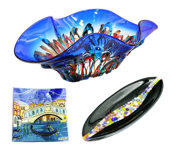 centro de mesa de cristal de Murano