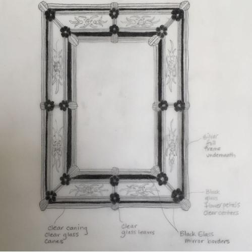 scratch venetian mirror murano glass