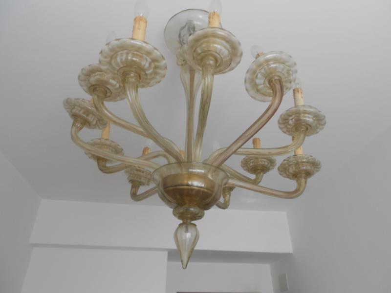 lampadario in vetro soffiato murano