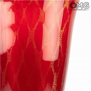 Coppa Giglio Reale Montecristo - Rosso & Oro - Vetro di Murano Originale OMG