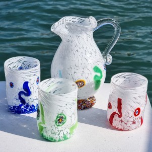 Capriccio - Set of 3 Drinking glasses - Tumbler - Original Murano Glass OMG