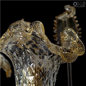 Applique Elegante - ambra - Vetro di Murano - 2 Luci