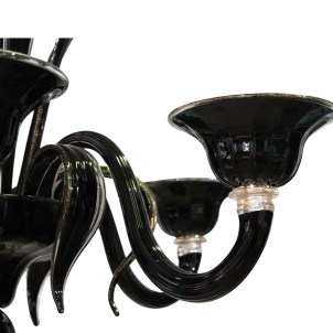 Chandelier Parigi - Black and gold - Original Murano Glass