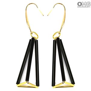 Magda - Pendientes con cuentas venecianas - Vidrio de Murano original OMG