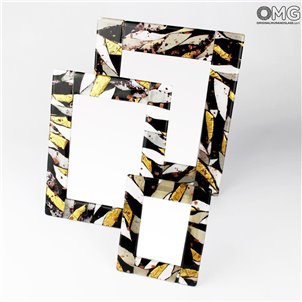 Marco de fotos Nuance - Negro - Vidrio de Murano original OMG