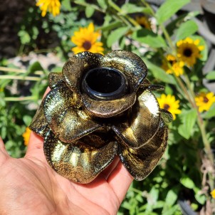 Porta Candela - Rosa Nera - Vetro di Murano Originale