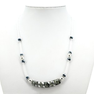 Parure Creta - Argento e nero - vetro di Murano