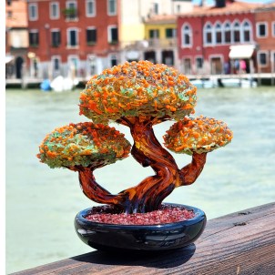 Bonsái - Tres ramas - Vidrio de Murano original OMG
