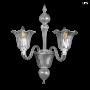 Applique  - Campanula cristallo - Vetro di Murano - 2 luci