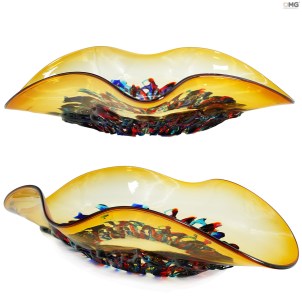 Sombrero fiamme - ambra - Original Murano Glass