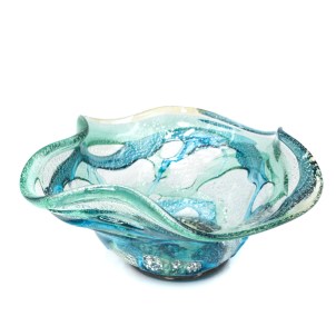 Centrotavola Sbruffi Acquamare & Argento - Piatto centrotavola in Vetro di Murano