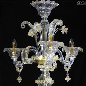 Lampadario Veneziano - Cadoro con puro oro - 8 luci - Vetro di Murano