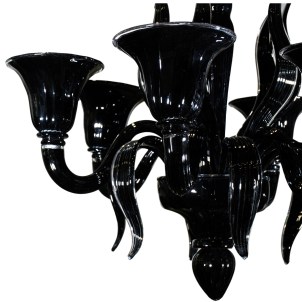 Venetian Chandelier  - Corvo black - 6 lights - Original Murano Glass OMG 