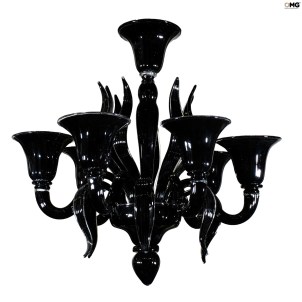 Venetian Chandelier  - Corvo black - 6 lights - Original Murano Glass OMG 
