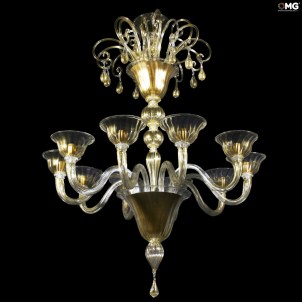 Venetian Chandelier Pisa Gold - Liberty  -original  Murano Glass - omg