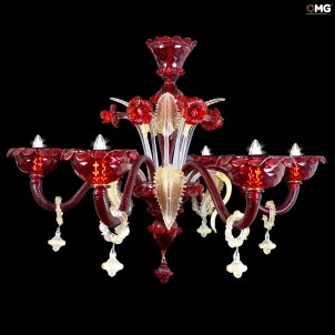 Lampadario Dasy Rosso - Vetro di Murano