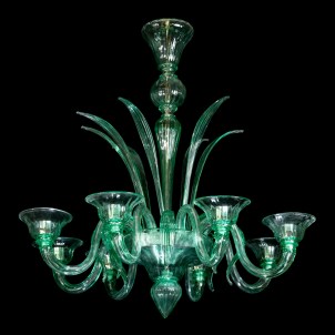 Venetian Chandelier Mazzini Green - Lance - Original Murano Glass