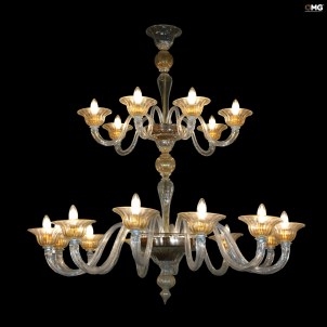Venetian Chandelier Imperiale Firenze - Liberty - Murano Glass - 12 + 6 lights