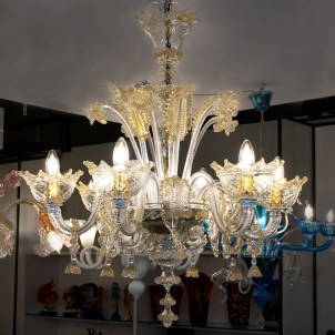 Lampadario Veneziano - Regina Oro - Vetro di Murano