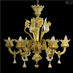 Lampadario Veneziano - Ginestra Fume oro - Vetro di Murano