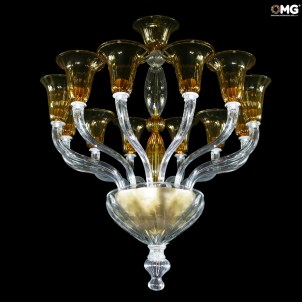 Venetian Chandelier Sultano Amber Mini - Original Murano Glass