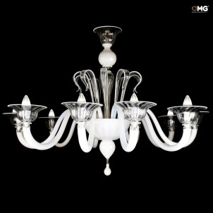 Venetian Chandelier Montecarlo Bianco - Pastorale - Original Murano Glass