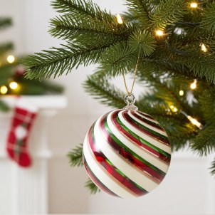 Christmas Ball - Spiral Fantasy - Classic Xmas - Murano Glass Xmas