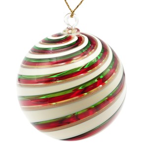 Christmas Ball - Spiral Fantasy - Classic Xmas - Murano Glass Xmas