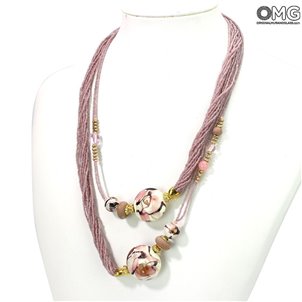 Collar Giulia - Rosa - Vidrio de Murano original OMG