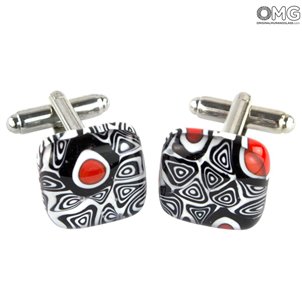 Gemelos - Millefiori - Vidrio de Murano original OMG