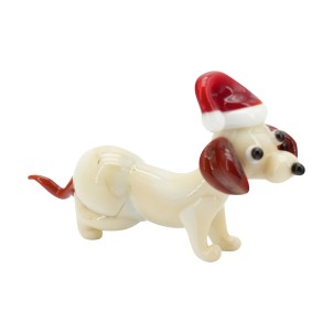 Navidad - Perro salchicha - Cristal de Murano original OMG