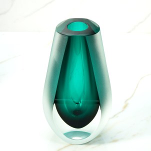 Vaso Diafon Petrolio - Sommerso - Vetro di Murano