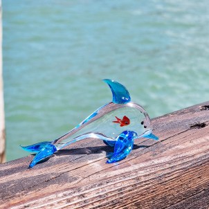 Dolphin with Fish - Original Murano Glass OMG