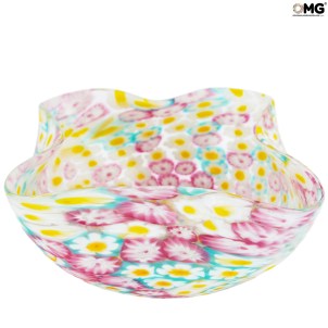 plate millefiori wavy - Pink - Original Murano Glass OMG