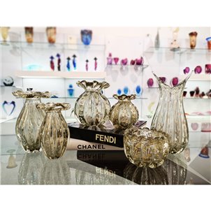 Vaso Fiore Fashion 60s - Grigio - Original Murano Glass OMG®