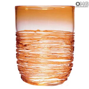 Filante Ambra - Vaso Ovale Soffiato - Original Murano Glass