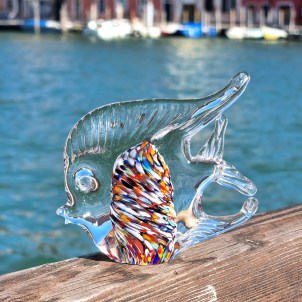 Pesce luna figurina - Multicolor sommersi - 1 Pezzo - Vetro di Murano