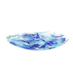 Plate Intrecci - lightblue - Origina Murano Glass dish  Fruits holder