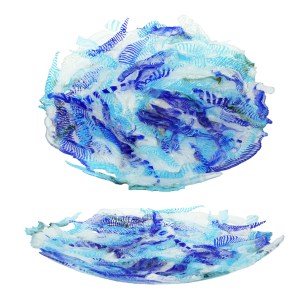 Plate Intrecci - lightblue - Origina Murano Glass dish  Fruits holder