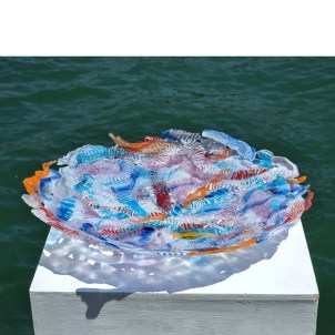 Plate Intrecci - candy color - Origina Murano Glass dish  Fruits holder