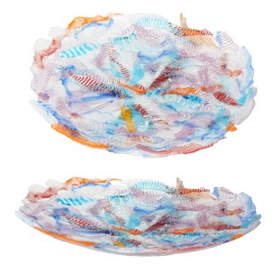 Plate Intrecci - candy color - Origina Murano Glass dish  Fruits holder