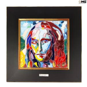 gioconda - quadro - Fatto a Mano- vetro originale - omg