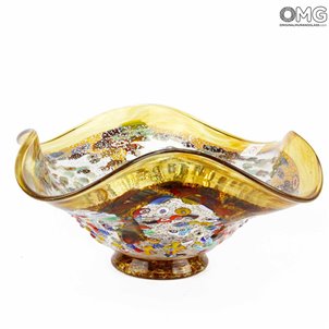 Goccia Centrotavola Ambra in vetro di Murano e millefiori