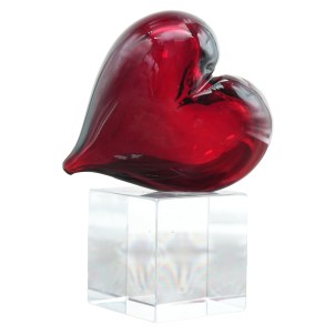 Blown Heart - Paperweight - Original Murano Glass