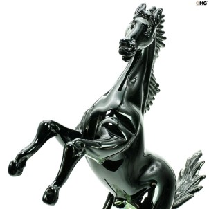 Prancing Horse on base - Fine Sculpture - Original Murano Glass OMG