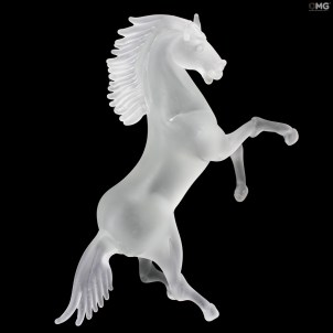 Prancing Horse - frosted glass - Original Murano Glass OMG