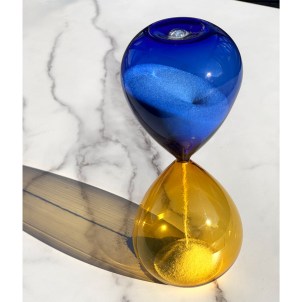 Hourglass - Yellow & Blue - Original Murano Glass Omg