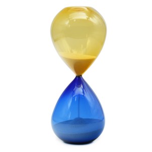 Hourglass - Yellow & Blue - Original Murano Glass Omg