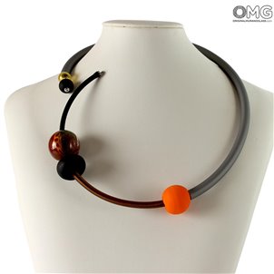 Necklace Siria - Amber - Original Murano Glass
