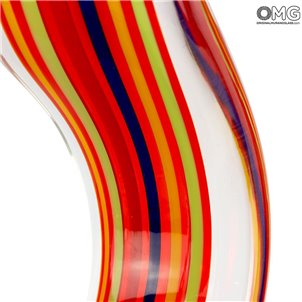 Doppio nastro rosso - vetro di murano Originale OMG